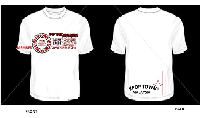 blank white shirt front and back. Kpop Town Malaysia shirt